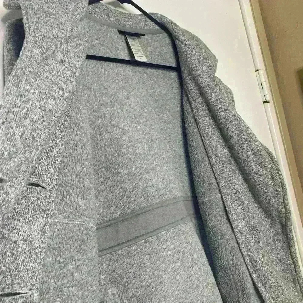 Patagonia Better Sweater woman’s Peacoat Fleece Coat Gray Buttons Sz Medium - Picture 7 of 10